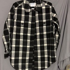 Old Navy Checkered Shacket in Black and White